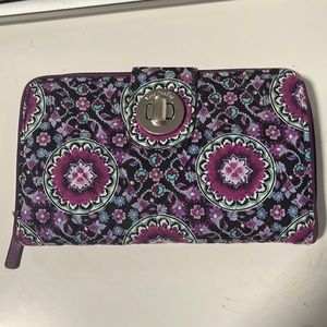 Vera Bradley Lilac Medallion Turnlock Wallet